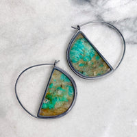 Amazonite in Quartz Hoop Earrings